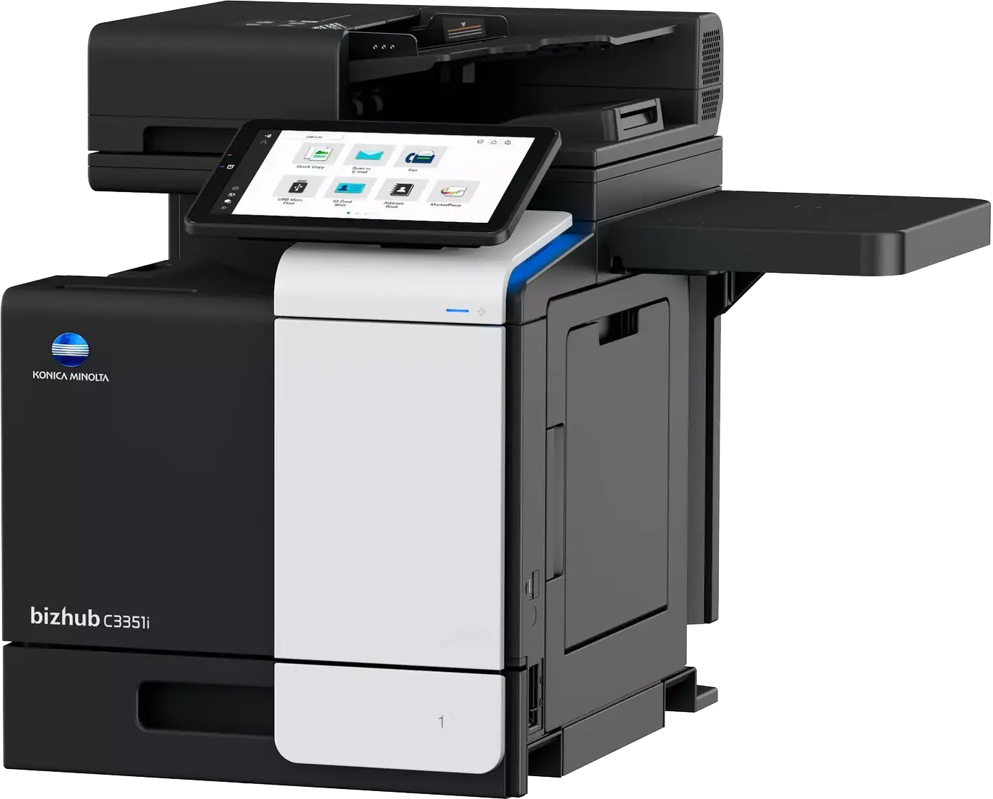 Konica Minolta bizhub C3351i met plank
